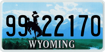 WY license plate 9922170