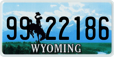 WY license plate 9922186