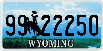 WY license plate 9922250