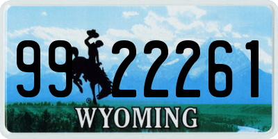 WY license plate 9922261