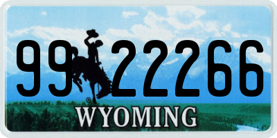 WY license plate 9922266