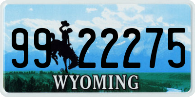 WY license plate 9922275