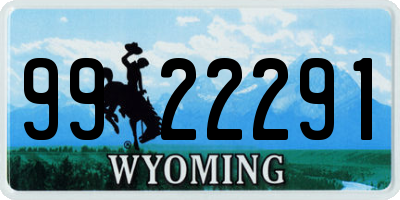WY license plate 9922291
