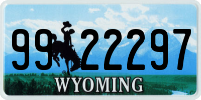 WY license plate 9922297