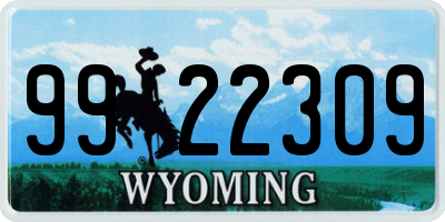 WY license plate 9922309