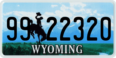 WY license plate 9922320