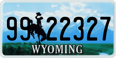 WY license plate 9922327