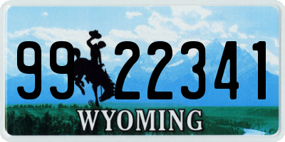WY license plate 9922341