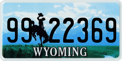 WY license plate 9922369