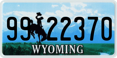 WY license plate 9922370