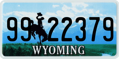 WY license plate 9922379