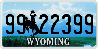 WY license plate 9922399
