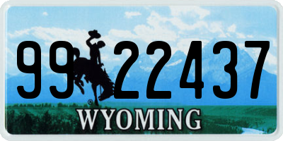 WY license plate 9922437