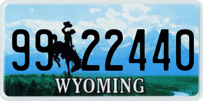 WY license plate 9922440