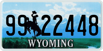 WY license plate 9922448