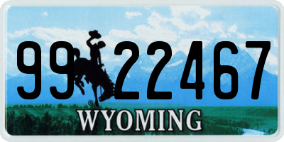 WY license plate 9922467