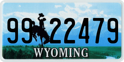 WY license plate 9922479