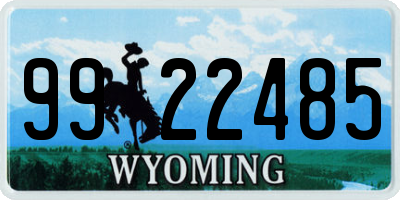WY license plate 9922485