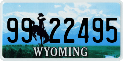 WY license plate 9922495