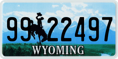 WY license plate 9922497