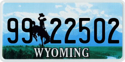 WY license plate 9922502