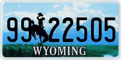 WY license plate 9922505