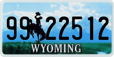 WY license plate 9922512