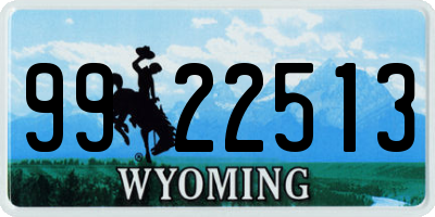 WY license plate 9922513