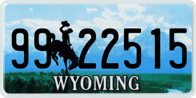 WY license plate 9922515