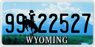 WY license plate 9922527