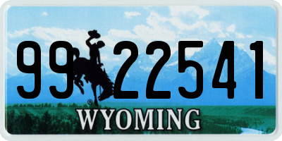 WY license plate 9922541
