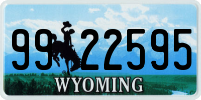 WY license plate 9922595