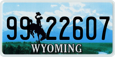 WY license plate 9922607