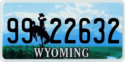 WY license plate 9922632