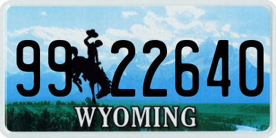 WY license plate 9922640