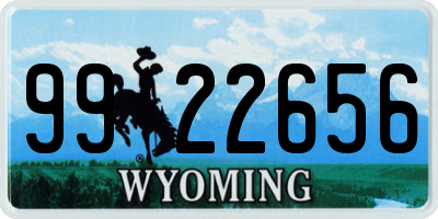 WY license plate 9922656