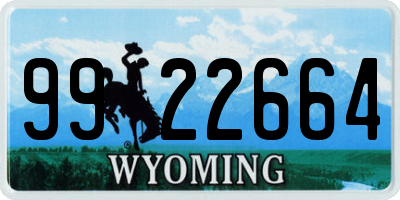 WY license plate 9922664