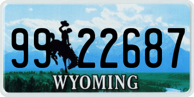 WY license plate 9922687