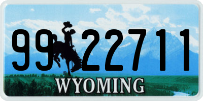 WY license plate 9922711
