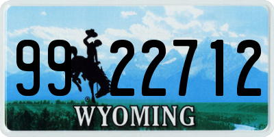 WY license plate 9922712