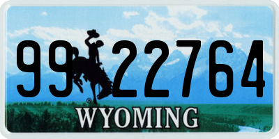 WY license plate 9922764