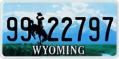 WY license plate 9922797
