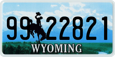 WY license plate 9922821