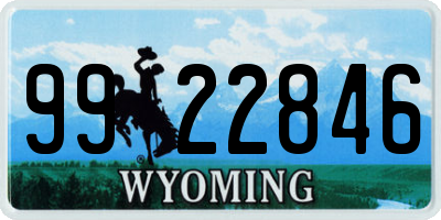 WY license plate 9922846