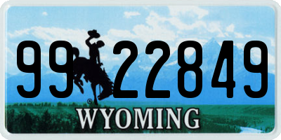 WY license plate 9922849