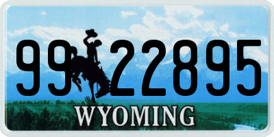 WY license plate 9922895
