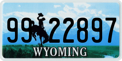 WY license plate 9922897