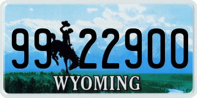 WY license plate 9922900