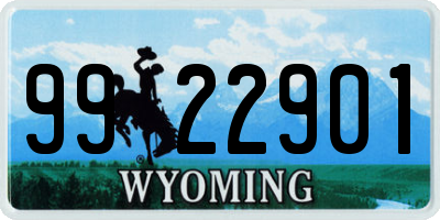 WY license plate 9922901