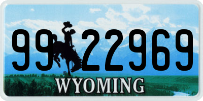 WY license plate 9922969